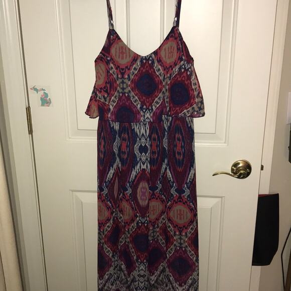 As U Wish colorful ruffled maxi dress small - Picture 2 of 5